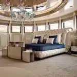 Leather Upholstered Modern Bed with Double Tufted Headboard - Customizable Options