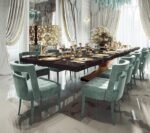 12-Seater Modern Luxury Solid Wood Dining Table – Rectangular Heavy-Duty Design