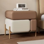 Creative Modern Leather Nightstand with 3 Drawers – Rounded Corner Protection, Raised Legs, Multiple Colors Available for Bedroom and Home Furniture