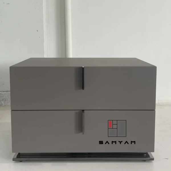 Modern European Luxury Bedroom Nightstand – Versatile Bedside Table with Metallic Paint Finish for Bedroom, Living Room, Hotel, or Villa