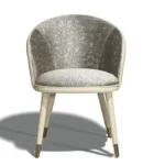 Modern Light Luxury Reclining Dining Chair – Wabi-Sabi Inspired Fabric Chair with Wooden Legs - Image 3