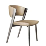 High Back Modern Luxury Dining Chair – Faux Leather Upholstered Revolving Chair with Metal Frame - Image 6