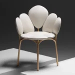 Modern Luxury Leather Accent Chair – Stainless Steel Frame Single Sofa Chair