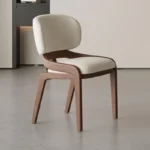 Nordic Italian Ash Wood Dining Chair – Modern Solid Wood & Leather Backrest Design