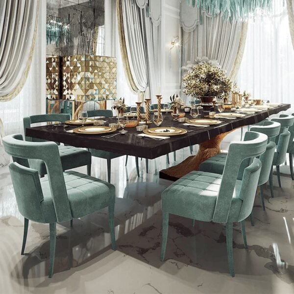 12-Seater Modern Luxury Solid Wood Dining Table – Rectangular Heavy-Duty Design