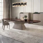 Modern 7-Piece Dining Room Set with Adjustable Rectangle Table & Upholstered Chairs - Image 5