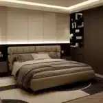 Genuine Leather Modern Upholstered Bed with Adjustable Height - Soft Style