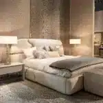 Leather Modern King Size Bed with Customizable Features - Beige - Image 3