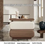 Italian-Inspired Solid Wood Side Cabinet – Dual-Drawer Convertible Design for Bedroom & Living Spaces - Image 2