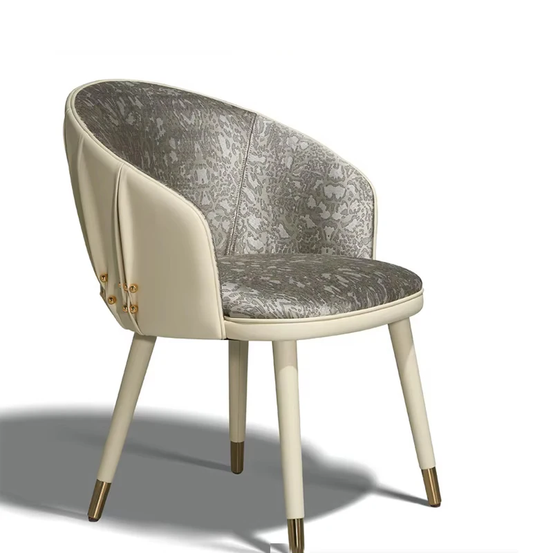 main-image-2 Modern Light Luxury Reclining Dining Chair – Wabi-Sabi Inspired Fabric Chair with Wooden Legs - Image 1