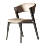 High Back Modern Luxury Dining Chair – Faux Leather Upholstered Revolving Chair with Metal Frame - Image 5