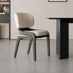 Nordic Italian Ash Wood Dining Chair – Modern Solid Wood & Leather Backrest Design - Image 2