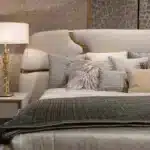 Leather Modern King Size Bed with Customizable Features - Beige - Image 4