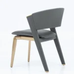 Modern High-Back Dining Chair – Gold Stainless Steel Frame with Leather Upholstery - Image 3