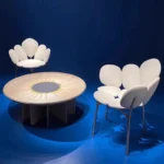 Modern Luxury Leather Accent Chair – Stainless Steel Frame Single Sofa Chair - Image 3