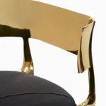 Italian Luxury Copper Dining Chair – Modern Designer Fabric Chair with Sculptural Metal Frame - Image 3