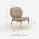 Nordic Light Luxury Leisure Chair – Solid Wood Living Room Accent Seat with Fabric Upholstery - Image 4