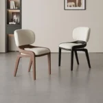 Nordic Italian Ash Wood Dining Chair – Modern Solid Wood & Leather Backrest Design - Image 3
