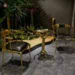 Italian-Inspired Red Velvet Dining Chairs – Luxury Metal Frame Accent Seating for Modern Interiors - Image 3