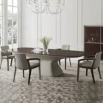 Modern 7-Piece Dining Room Set with Adjustable Rectangle Table & Upholstered Chairs - Image 6