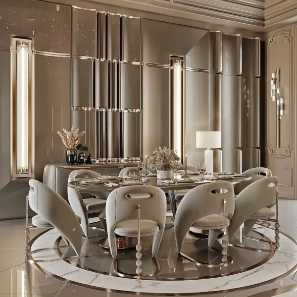 Extendable Solid Wood Dining Table Set for 8 – Modern Rectangle Design