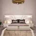 Leather Upholstered King Bed with Tufted Headboard - Modern Design - Image 4