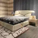 Leather Modern King Size Bed with Customizable Features - Beige - Image 5