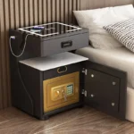 Smart Multifunctional Bedside Table with Built-In Safe – Modern Luxury Nightstand with LED & Wireless Charging - Image 2