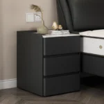 Luxury Modern Three-Drawer Tall Nightstand – Contemporary Bedroom Storage Cabinet - Image 4