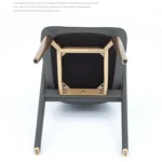 Modern High-Back Dining Chair – Gold Stainless Steel Frame with Leather Upholstery - Image 4