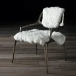 Italian Luxury Golden Brass Dining Chair – Modern Velvet Upholstered Designer Chair - Image 5