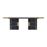 High-End Black and Gold Rectangular Dining Table – Contemporary Luxury Long Wood Table - Image 4