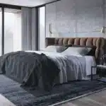 Genuine Leather Modern Upholstered Bed with Adjustable Height - Soft Style - Image 10