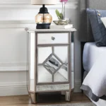 Modern European 3-Drawer Nightstand with Gold Mirrored Finish – MDF Wood Bedside Table with Glass Accents for Bedroom, Living Room, or Hotel-Inspired Decor - Image 5
