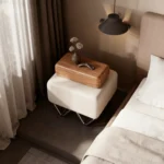 Nordic Style Bedroom Furniture Storage Nightstands – Easy to Clean Solid Wood Bedside Table with 2 Drawers and Stainless Steel Accents for Modern Bedrooms - Image 5