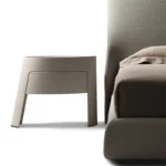 Modern Extendable Wooden Nightstand with Stainless Steel Accents – Contemporary Special-Shaped Bedside Table - Image 5