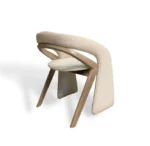 Italian Designer Dining Chair – Contemporary Fabric Seat with Gold Stainless Steel Legs - Image 5