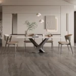 High Back Modern Luxury Dining Chair – Faux Leather Upholstered Revolving Chair with Metal Frame - Image 2