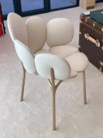 Modern Luxury Leather Accent Chair – Stainless Steel Frame Single Sofa Chair - Image 5