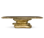 Rectangular Marble Dining Table for 6 with Sculpted Brass Base – Contemporary Luxury Statement Piece - Image 4