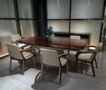 Modern 7-Piece Dining Room Set with Adjustable Rectangle Table & Upholstered Chairs - Image 2