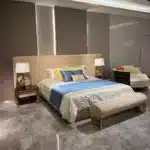 Eco-Friendly Solid Wood Modern Bed with Leather Upholstery - Customizable Color - Image 5