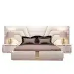 Leather Upholstered King Bed with Tufted Headboard - Modern Design - Image 6