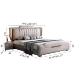 Microfiber Leather Modern Luxury Bed Frame with Customizable Options - Cream White - Image 6