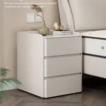 Luxury Modern Three-Drawer Tall Nightstand – Contemporary Bedroom Storage Cabinet - Image 2