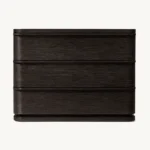 RH LIGNE Closed Nightstand – Modern Solid Wood Three-Drawer Bedside Cabinet - Image 2