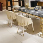 Modern Light Luxury Reclining Dining Chair – Wabi-Sabi Inspired Fabric Chair with Wooden Legs - Image 2