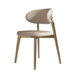 High Back Modern Luxury Dining Chair – Faux Leather Upholstered Revolving Chair with Metal Frame - Image 7