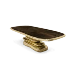 Rectangular Marble Dining Table for 6 with Sculpted Brass Base – Contemporary Luxury Statement Piece - Image 3