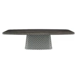 Contemporary Marble Rectangle Dining Table for 8 Guests with Metal Base for Stylish Interiors - Image 4